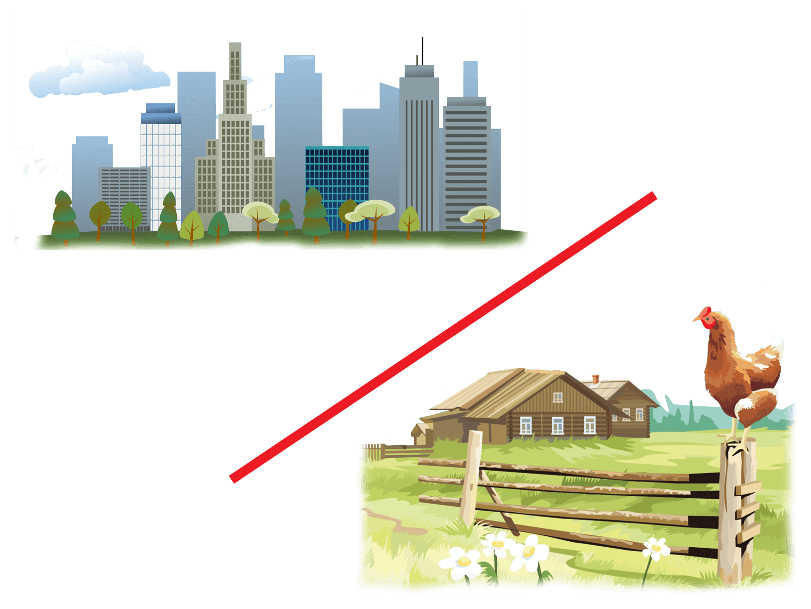 Счастье в городе и деревне